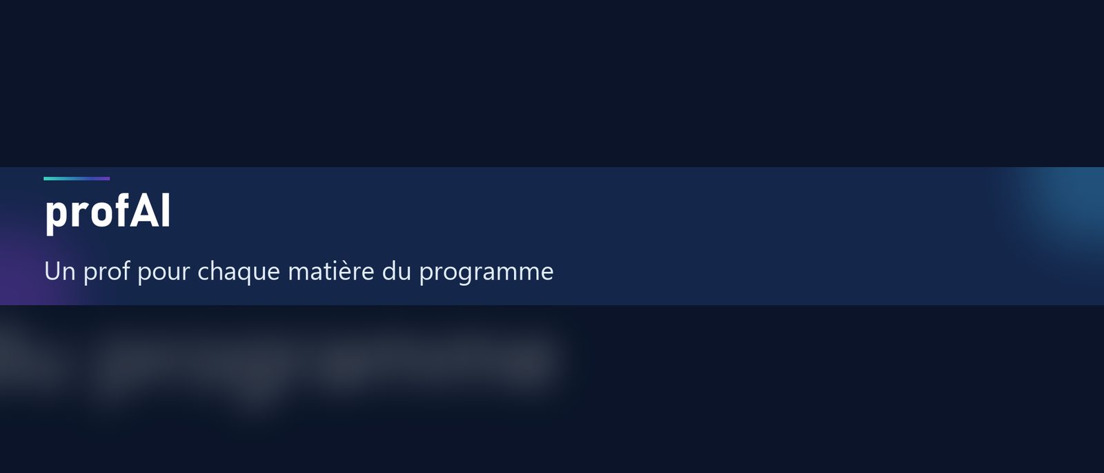 profAI — Un prof pour chaque matière du programme
